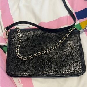 Tory Burch Black Leather Chain Bag